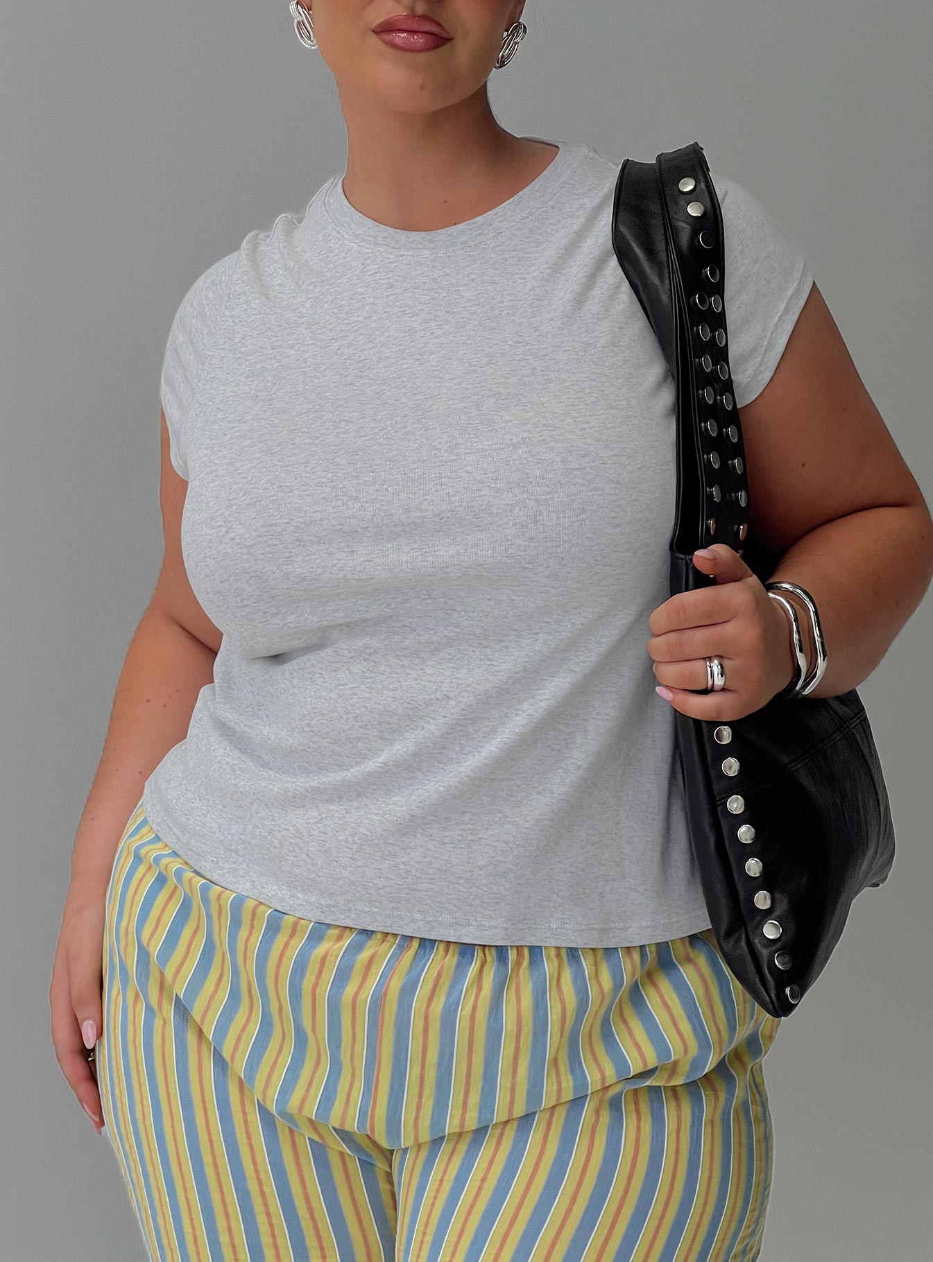 Prestige Longline Baby Tee Grey Curve