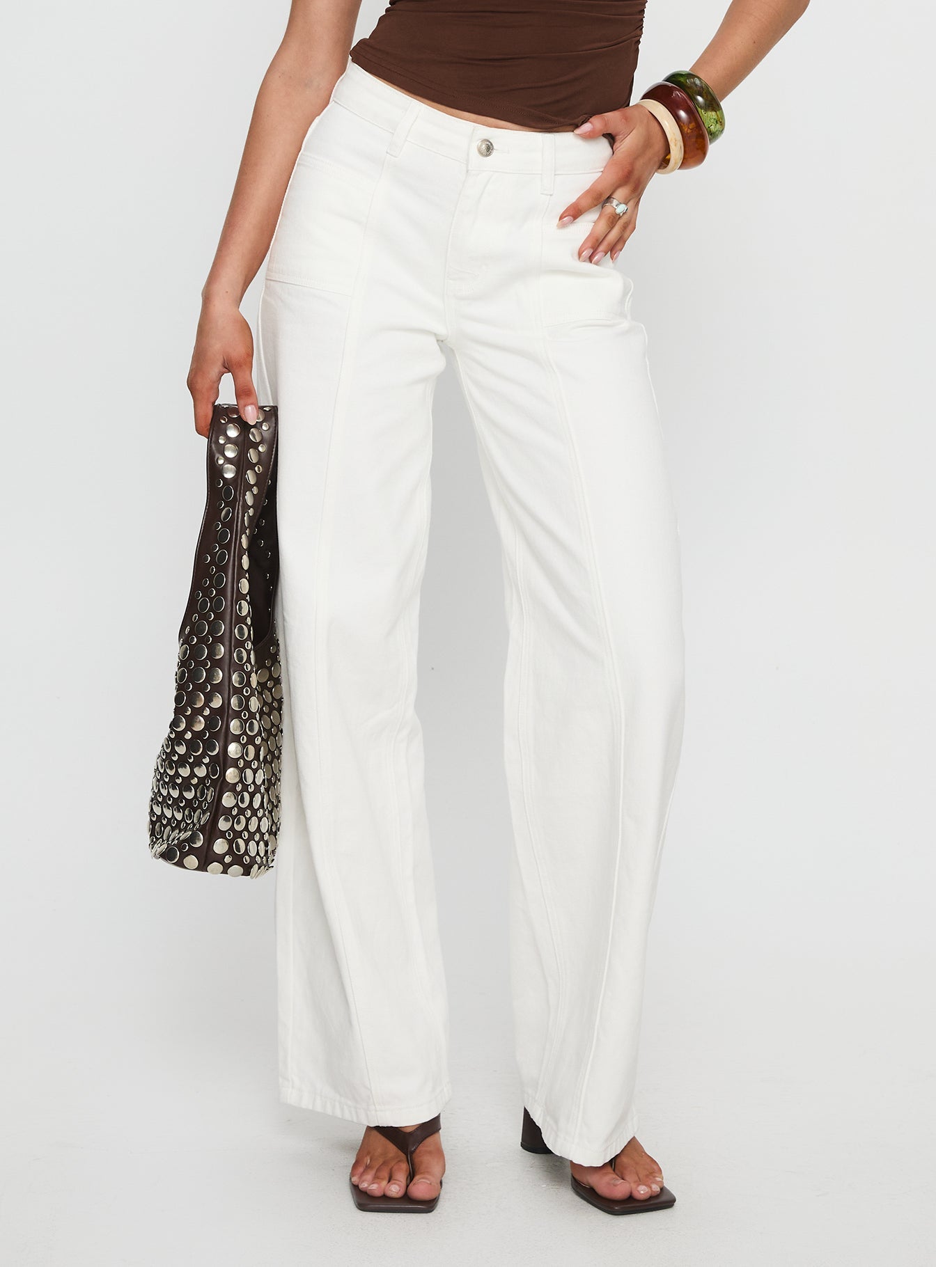 Taji Wide Leg Jeans White