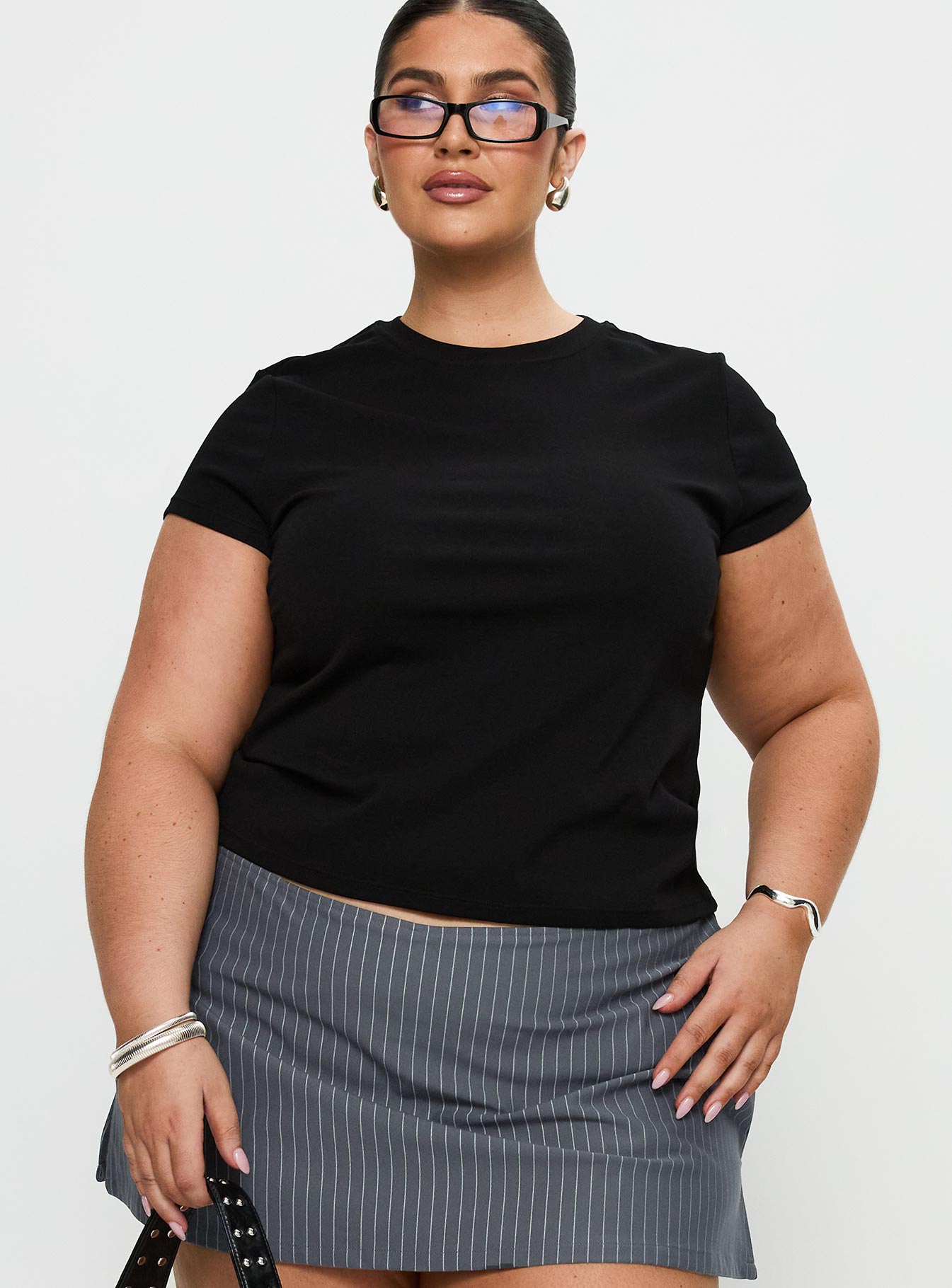 Prestige Longline Baby Tee Black Curve
