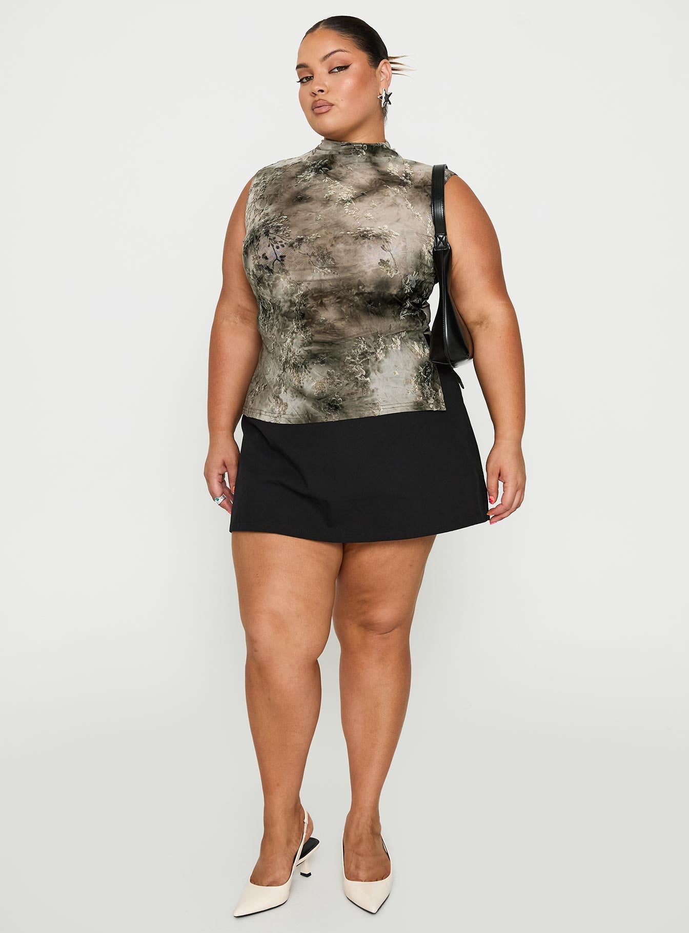 Nights All Alone High Neck Top Multi Curve