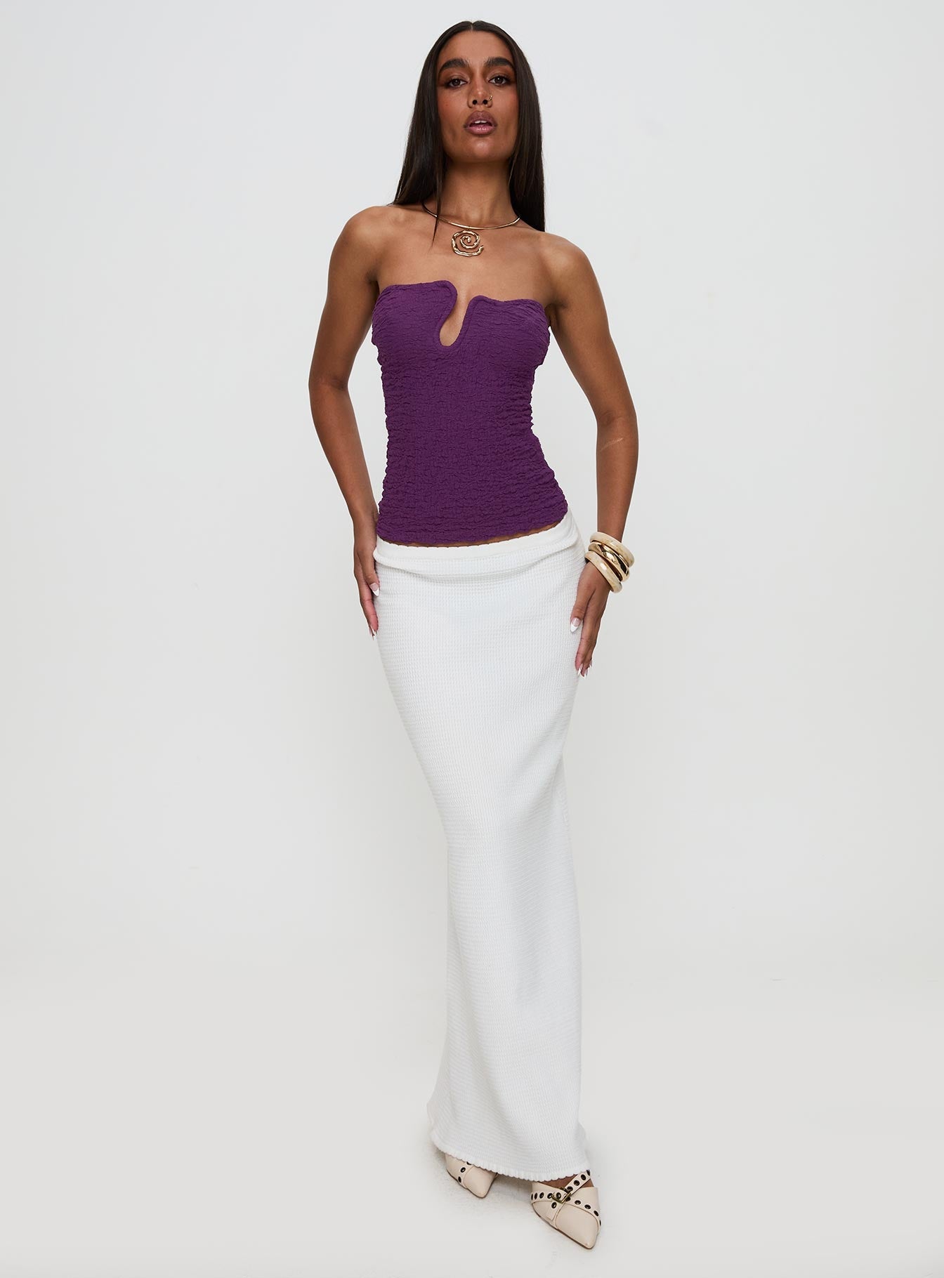 Secret Moments Strapless Top Purple