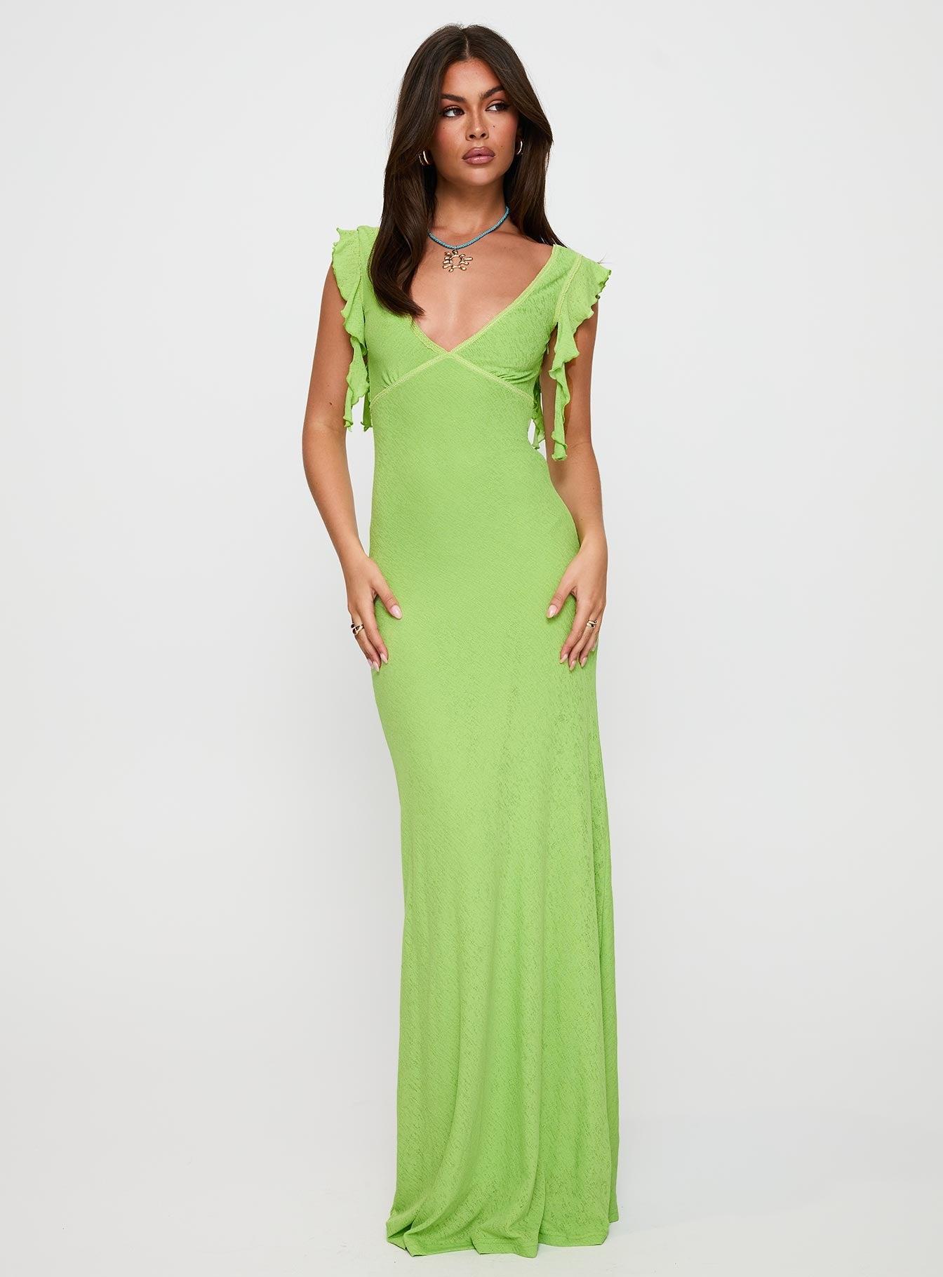 Soleila Maxi Dress Green Tonal