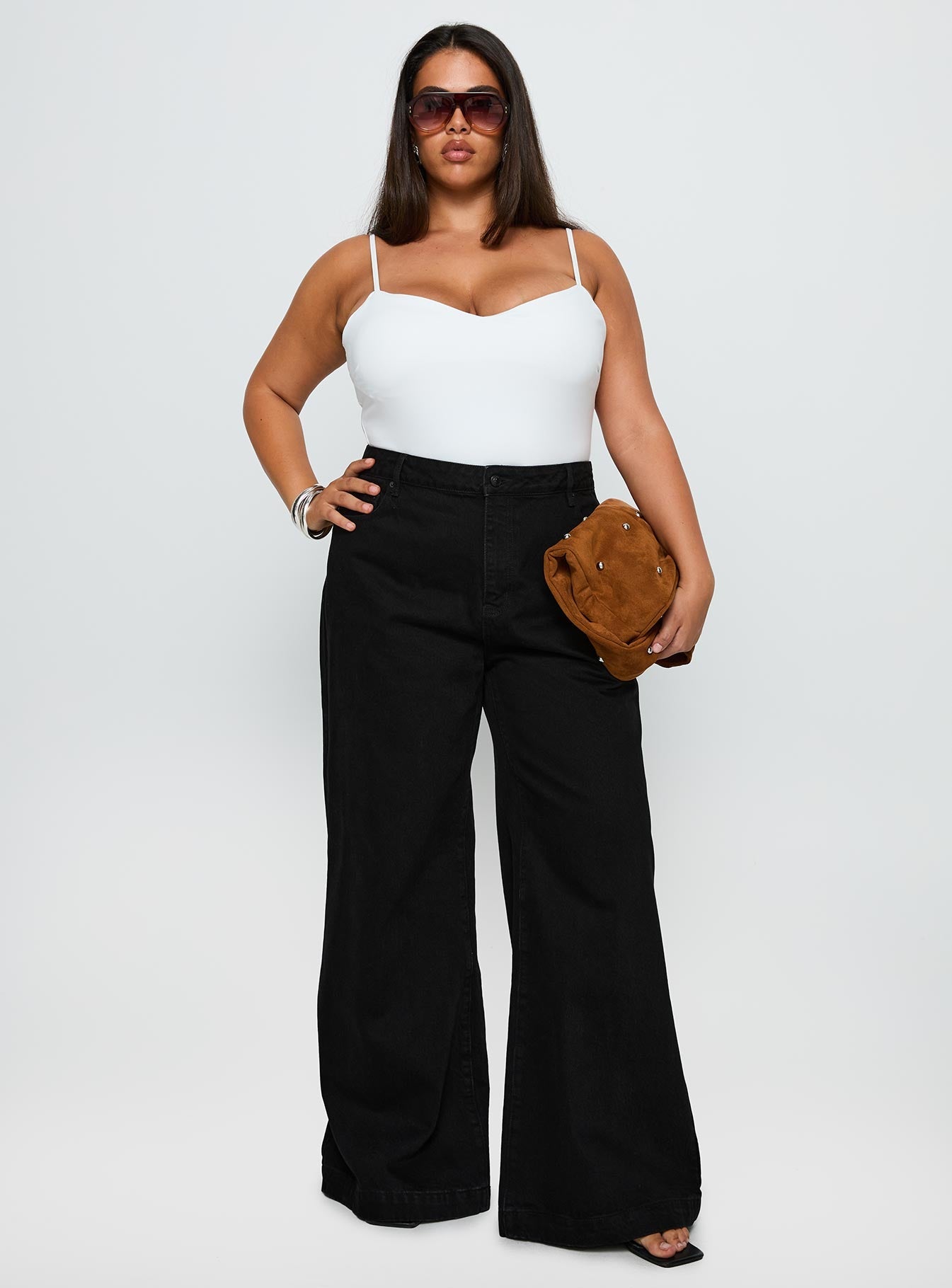 Goldie High Wide Jean True Black Curve
