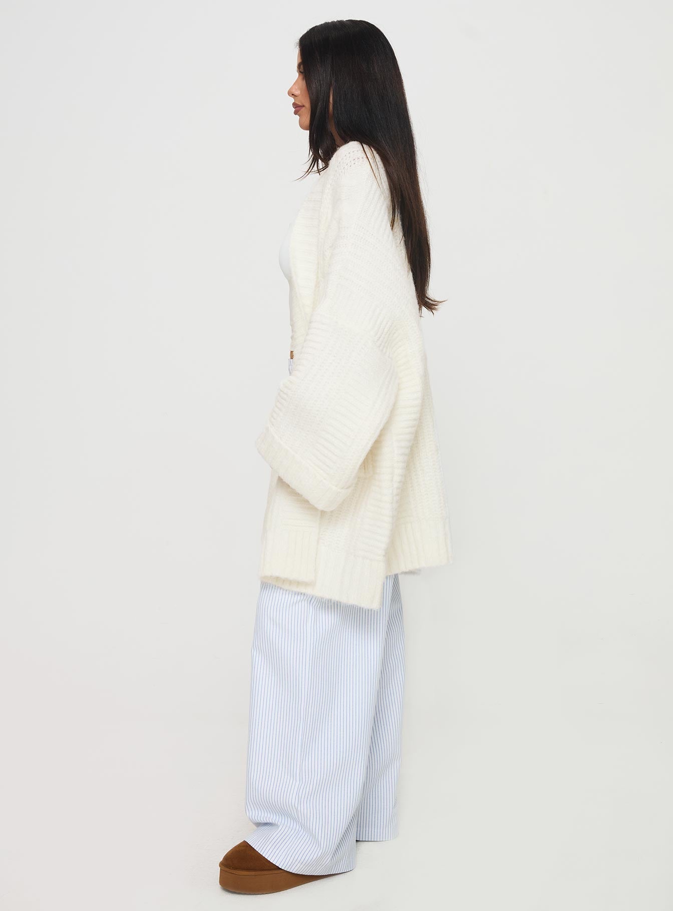 Paisleigh Cable Knit Cardigan Cream