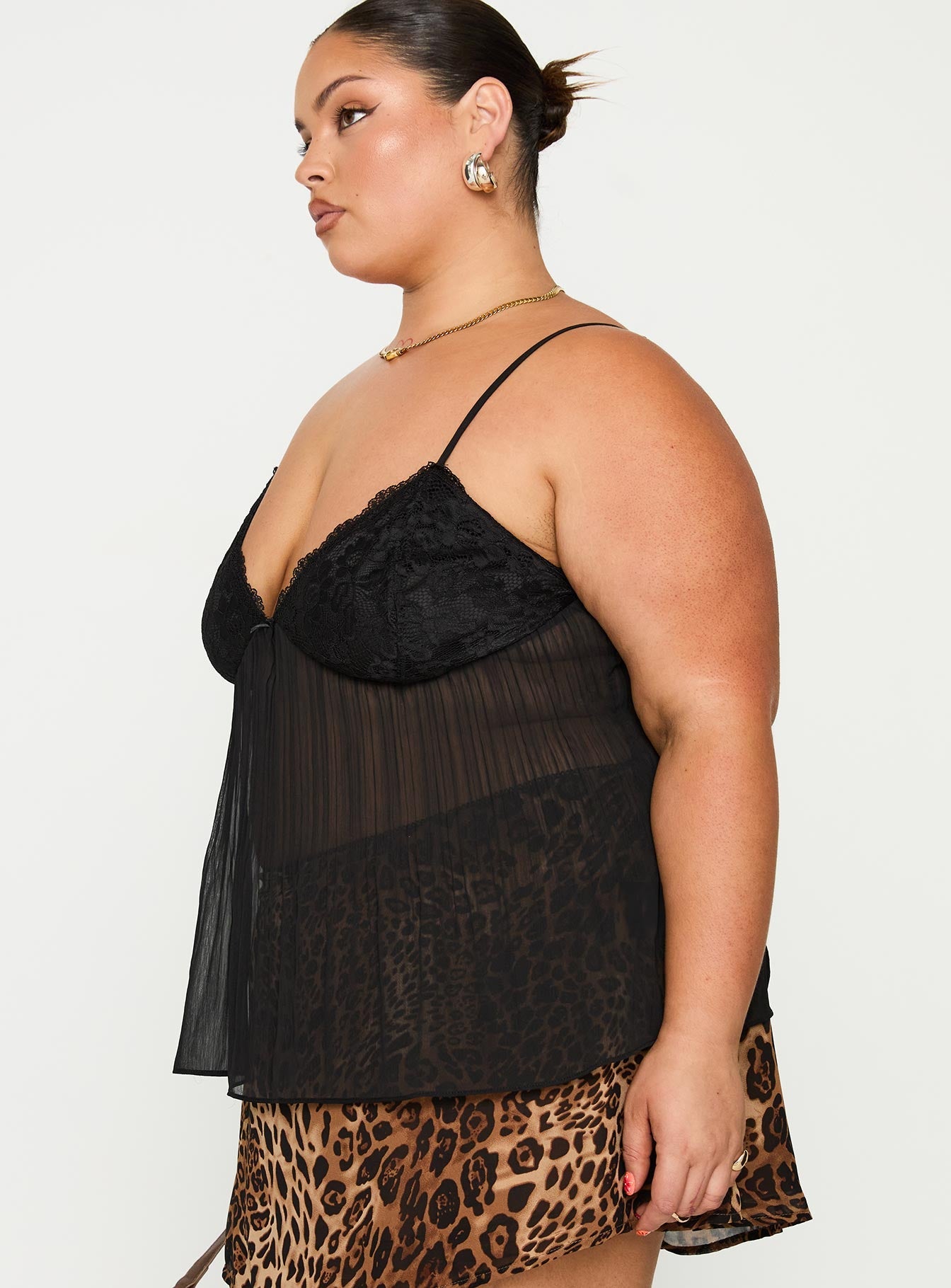 Zami Pleat Top Black Curve