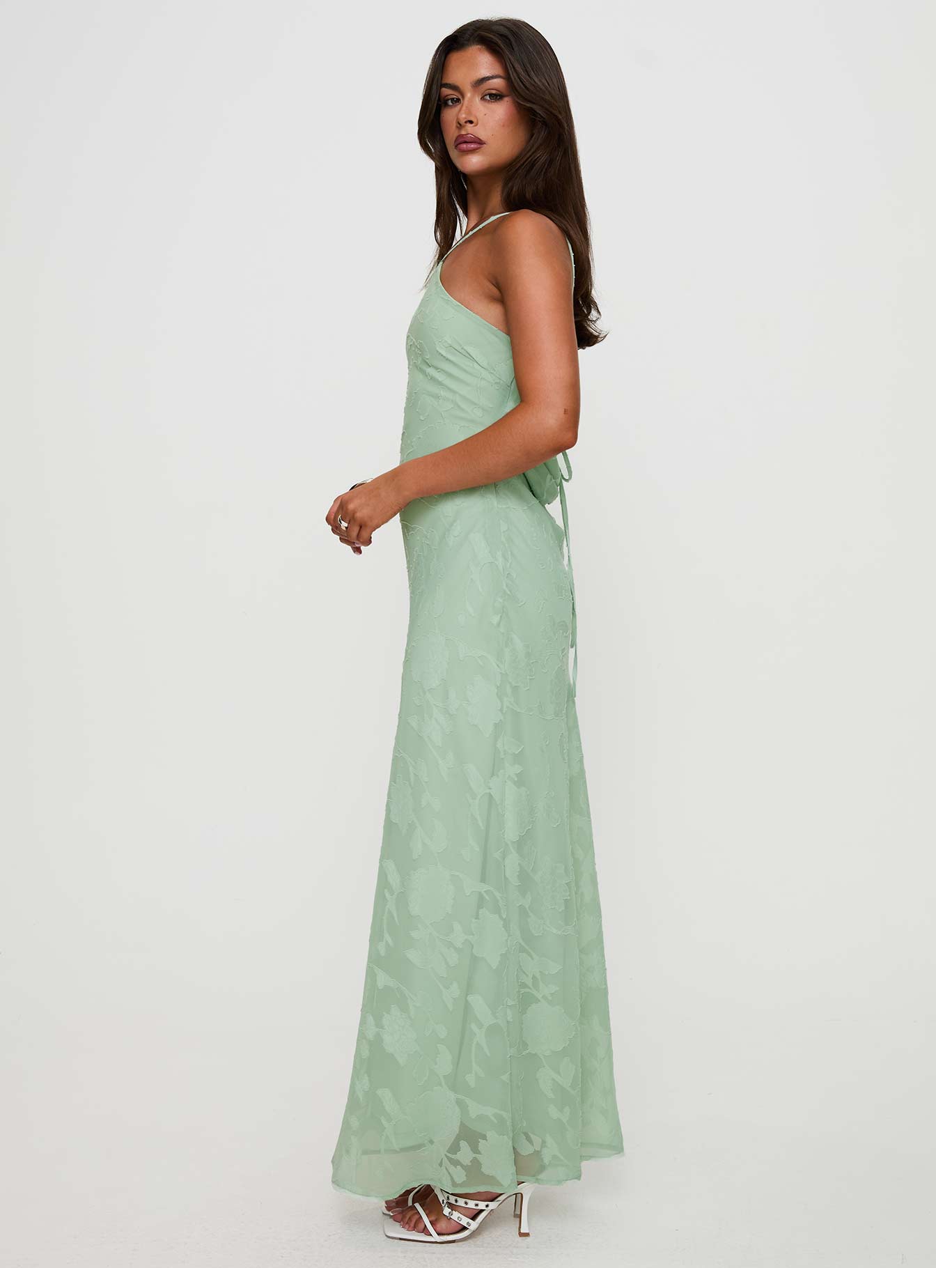 Zoelle Halter Maxi Dress Sage