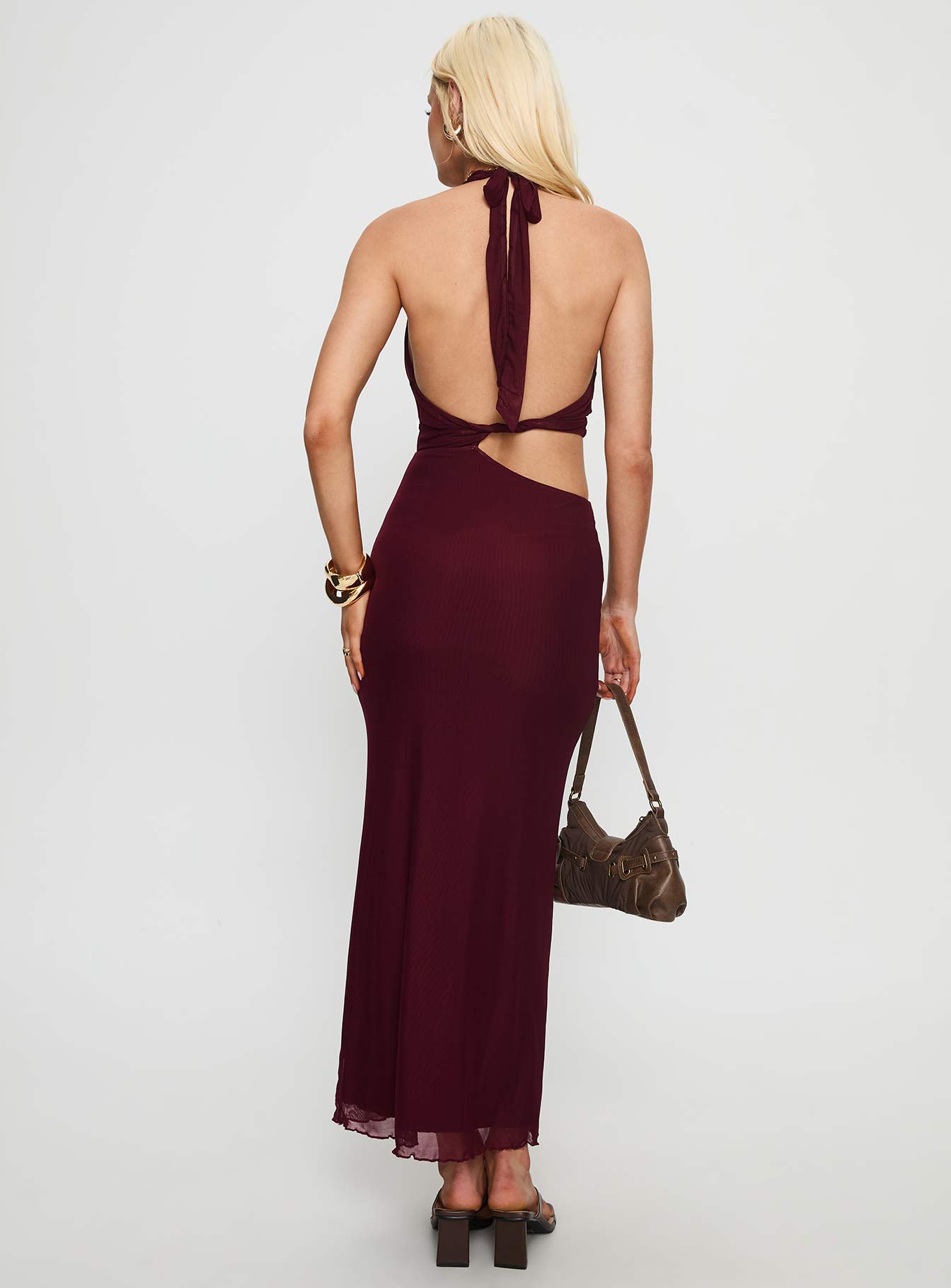 Novalee Keyhole Maxi Dress Burgundy