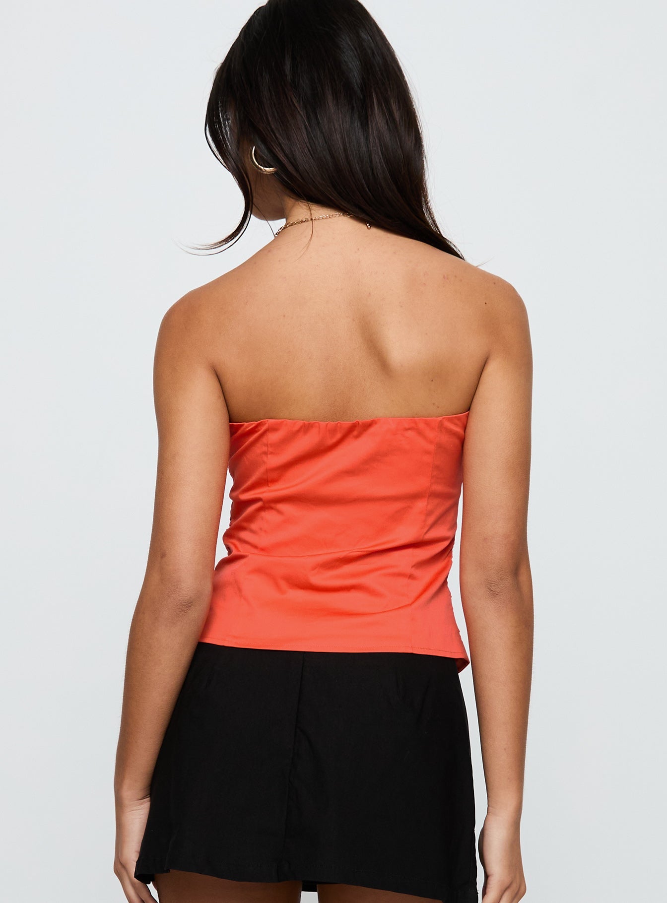 Diamonds Are Forever Strapless Top Orange