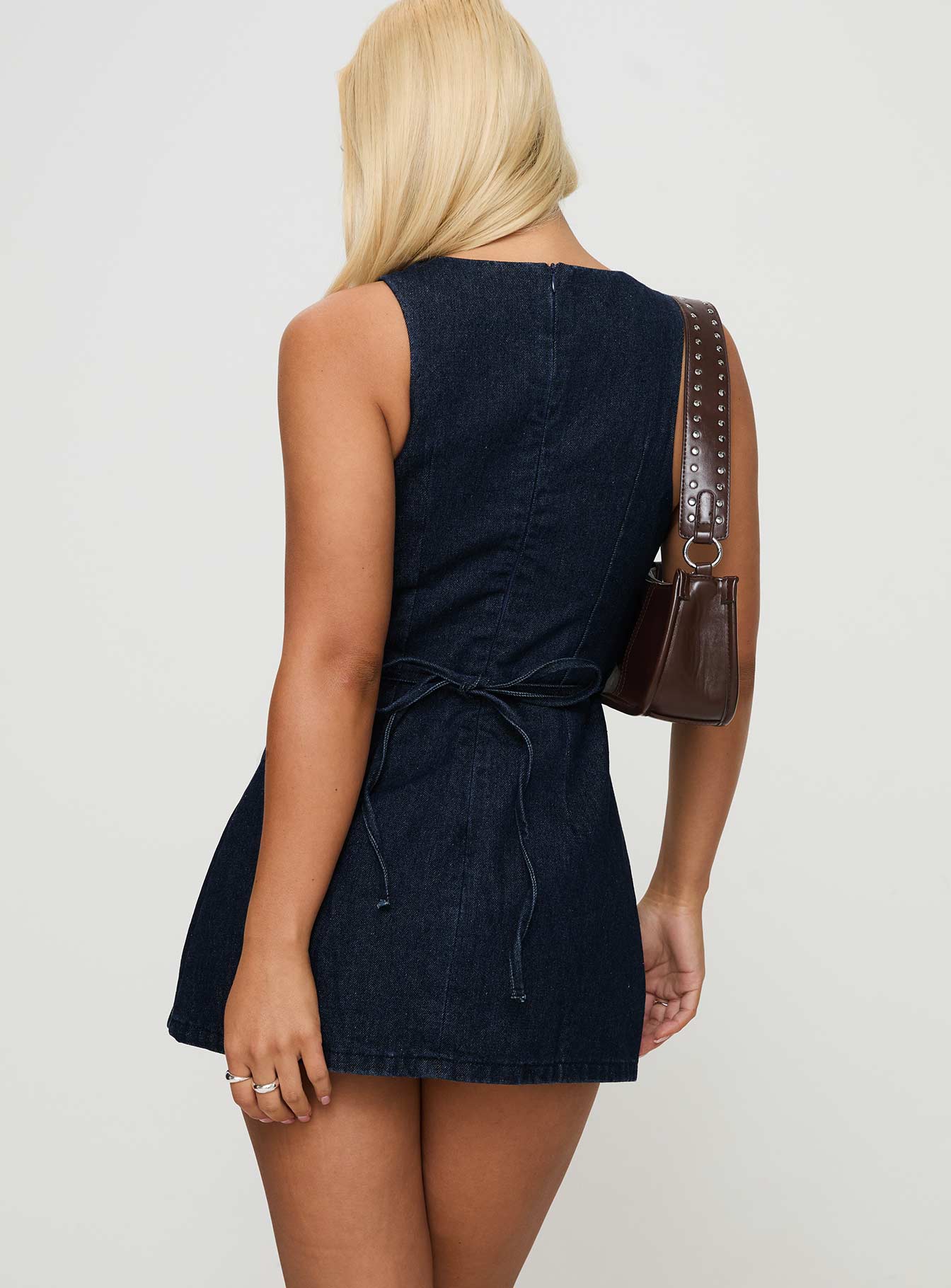 Ainsleigh Shift Denim Playsuit Mid Wash Tall