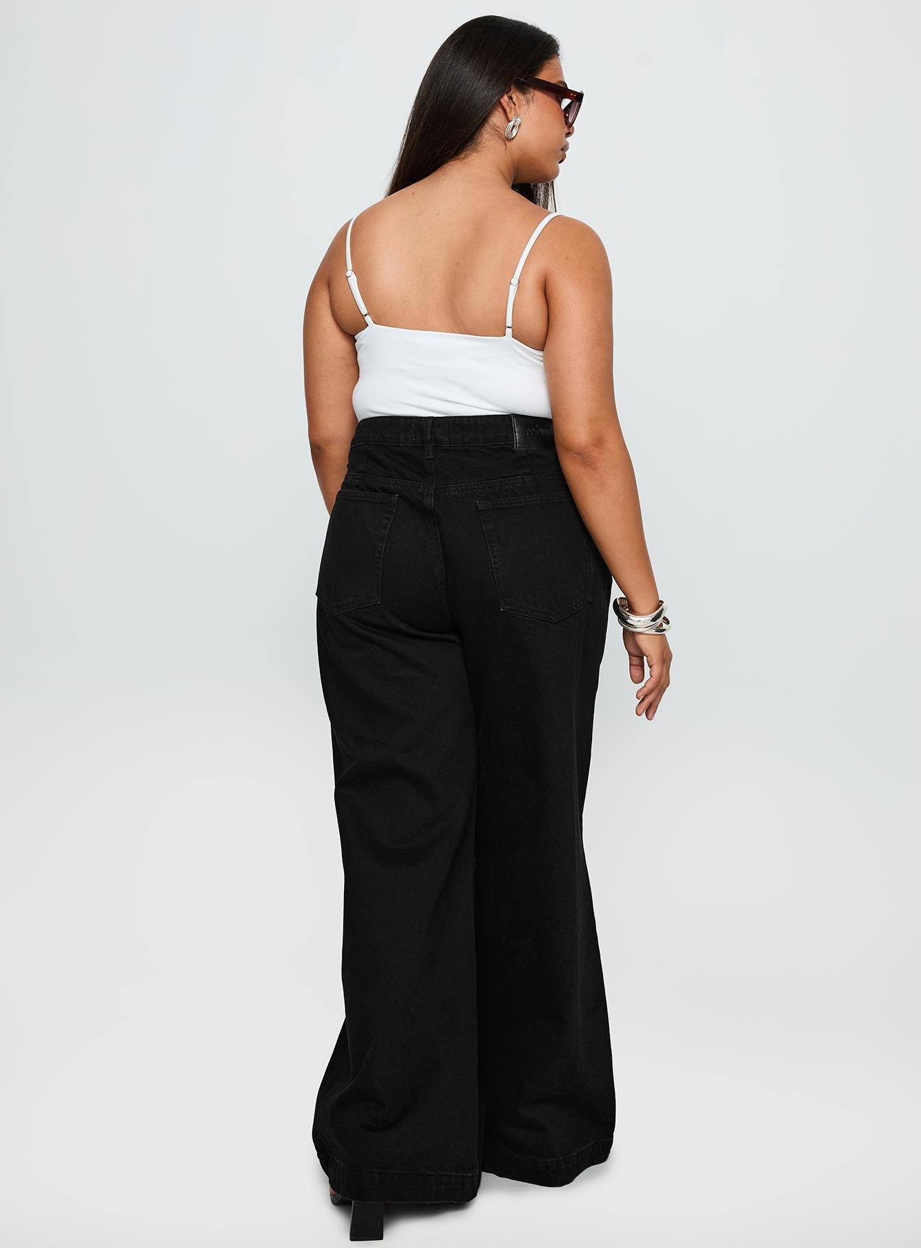 Goldie High Wide Jean True Black Curve