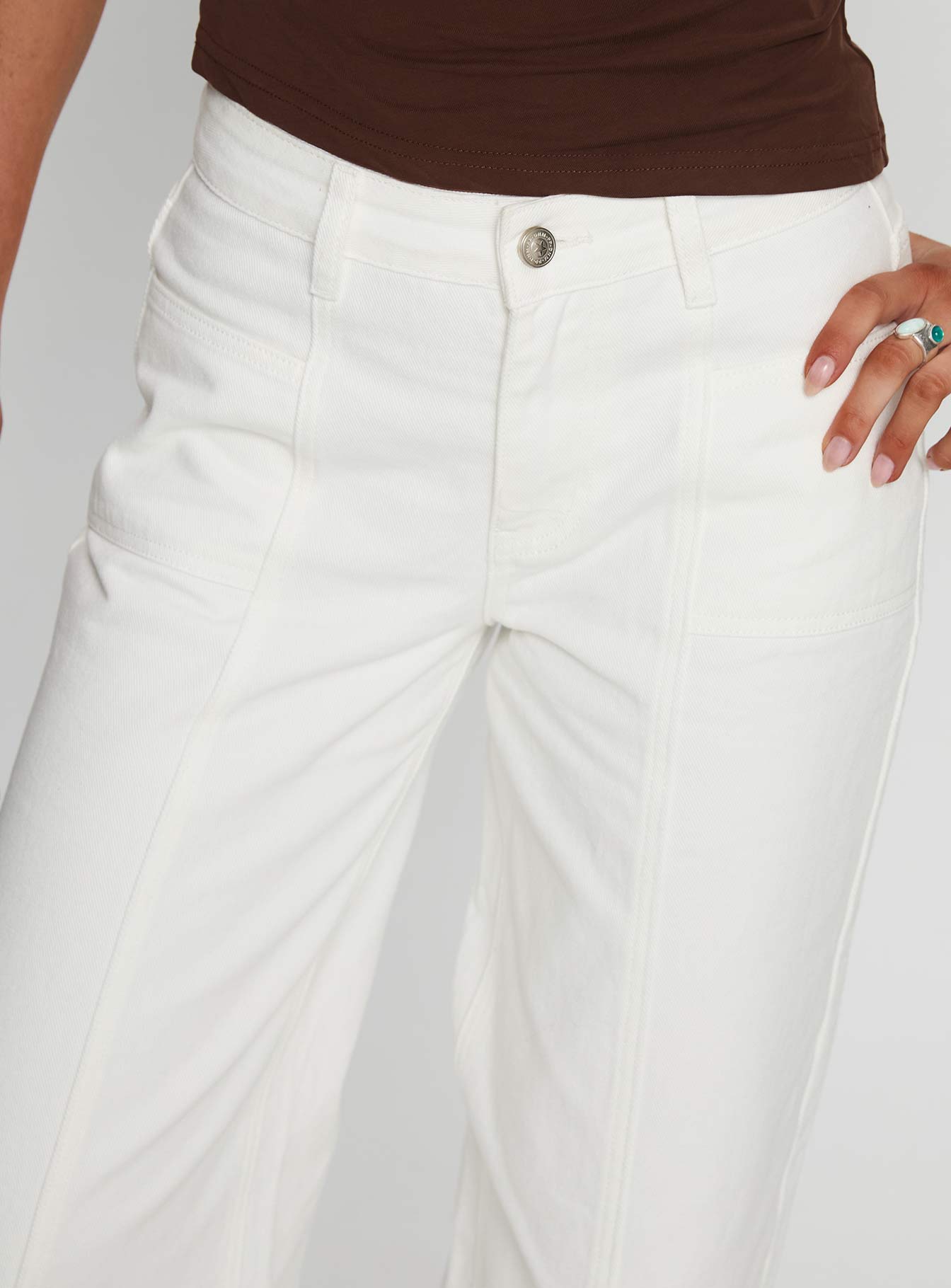 Taji Wide Leg Jeans White