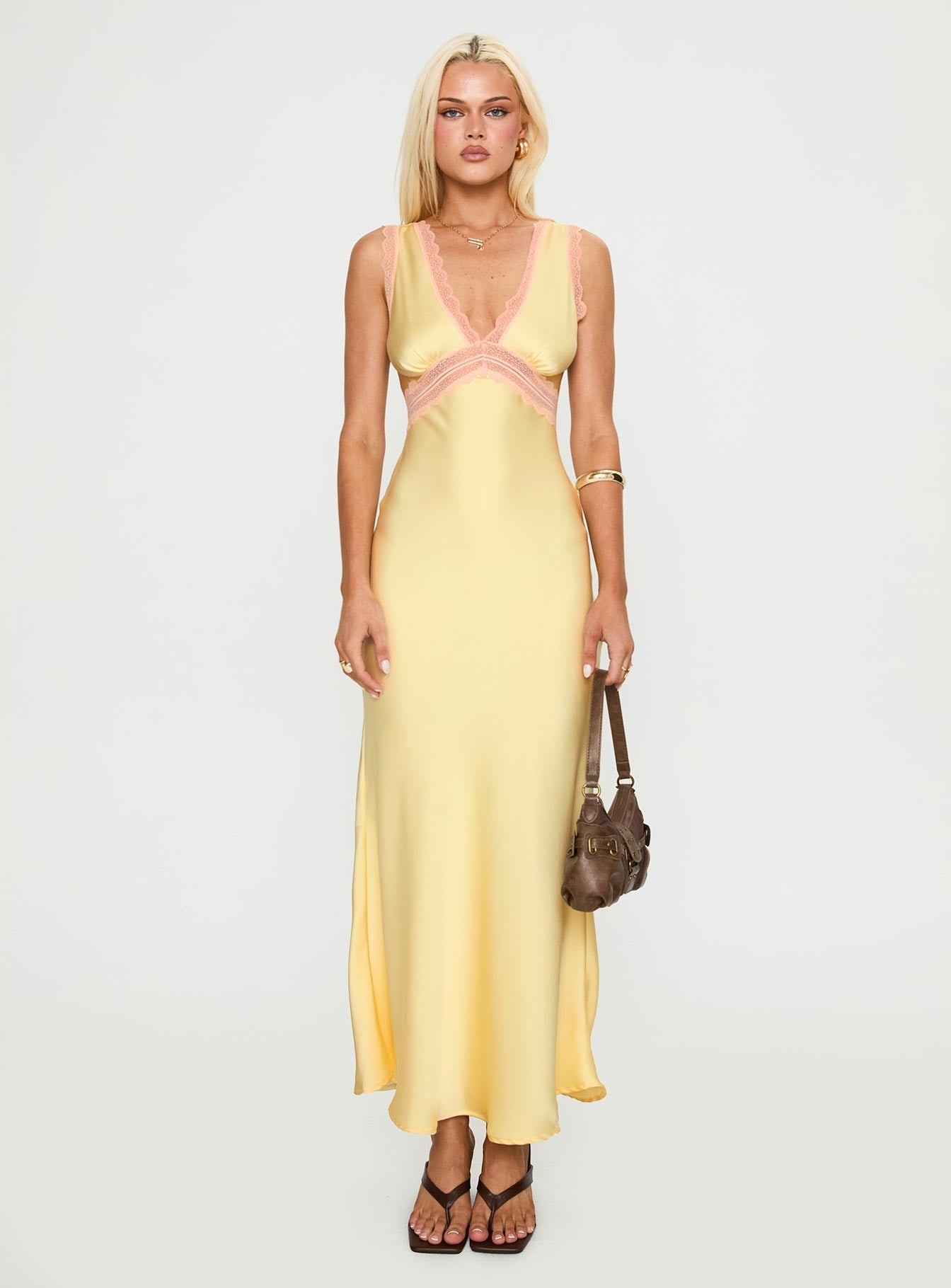Prophecies Lace Maxi Dress Lemon