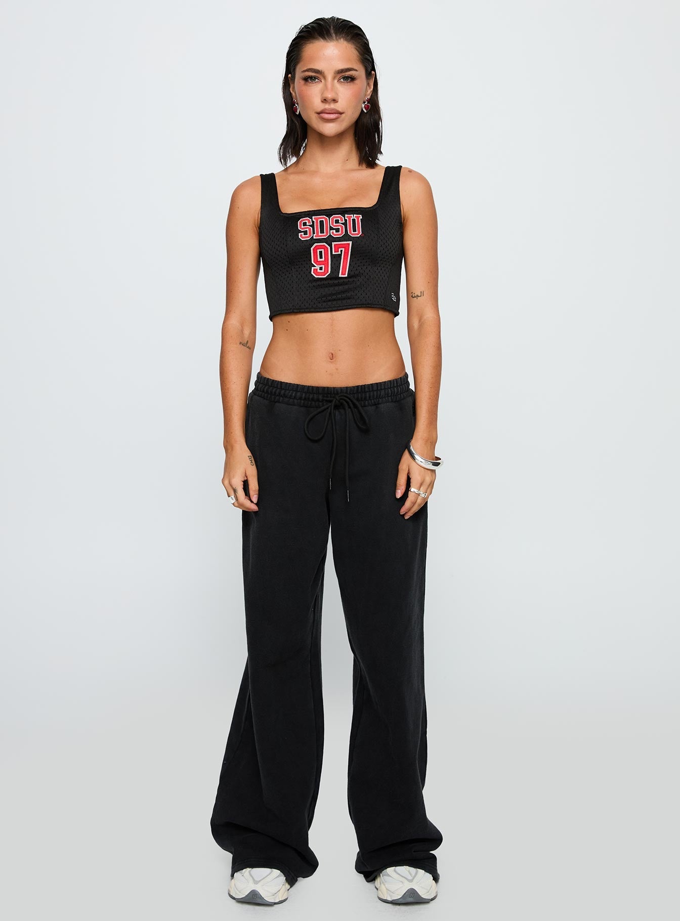 SDSU Jersey Corset Top Black