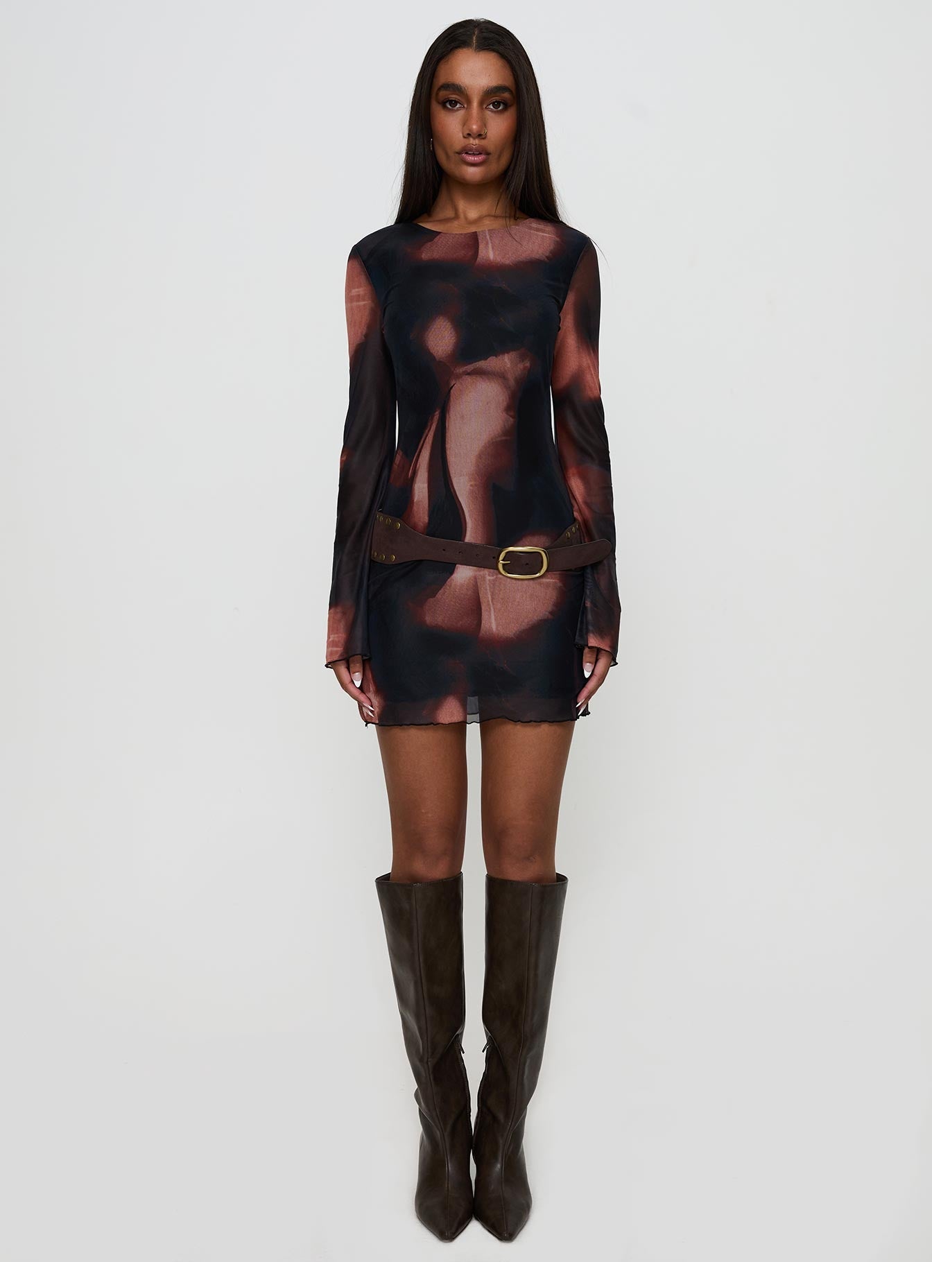 Nyxia Long Sleeve Mini Dress Multi