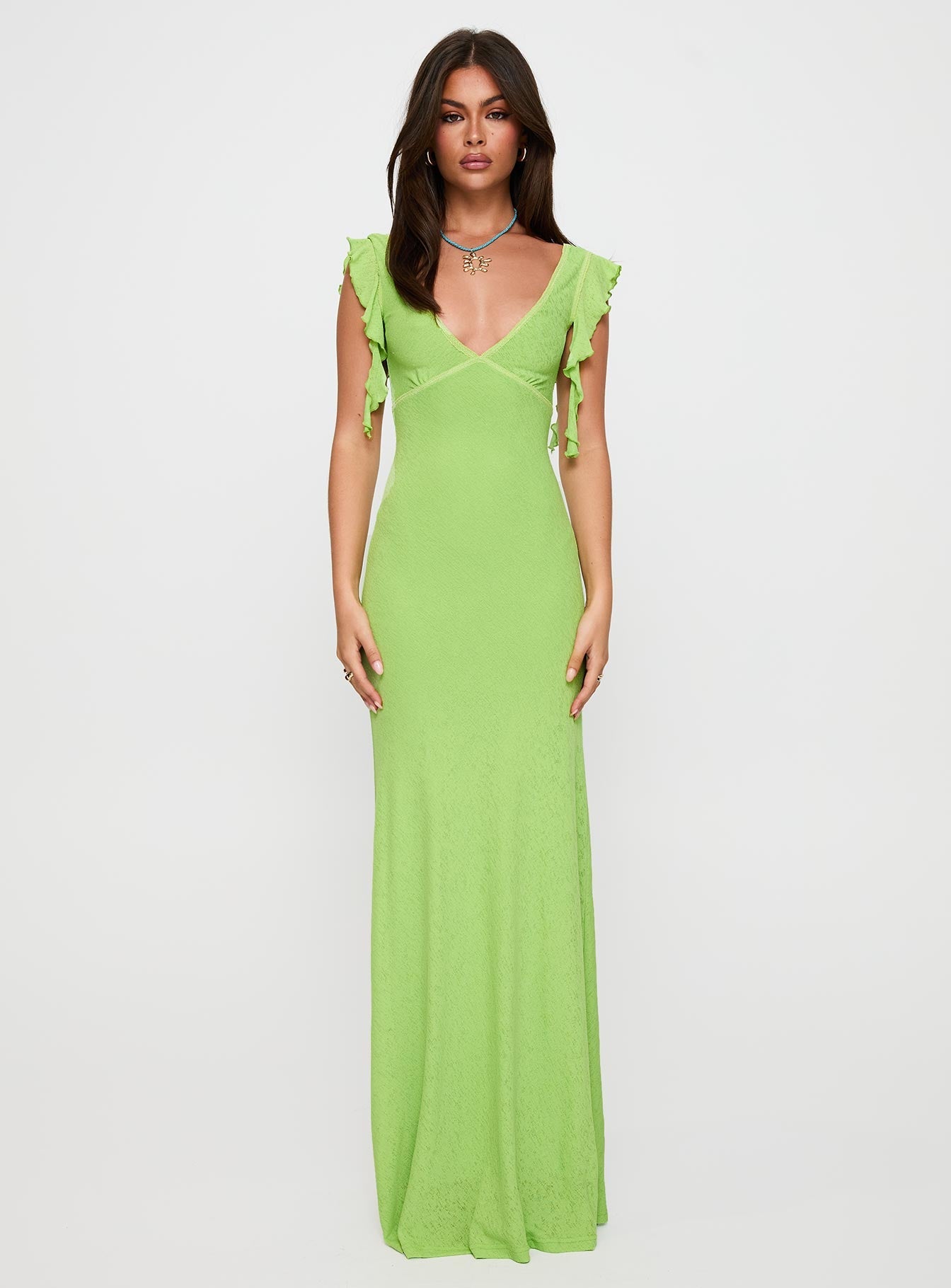 Soleila Maxi Dress Green Tonal