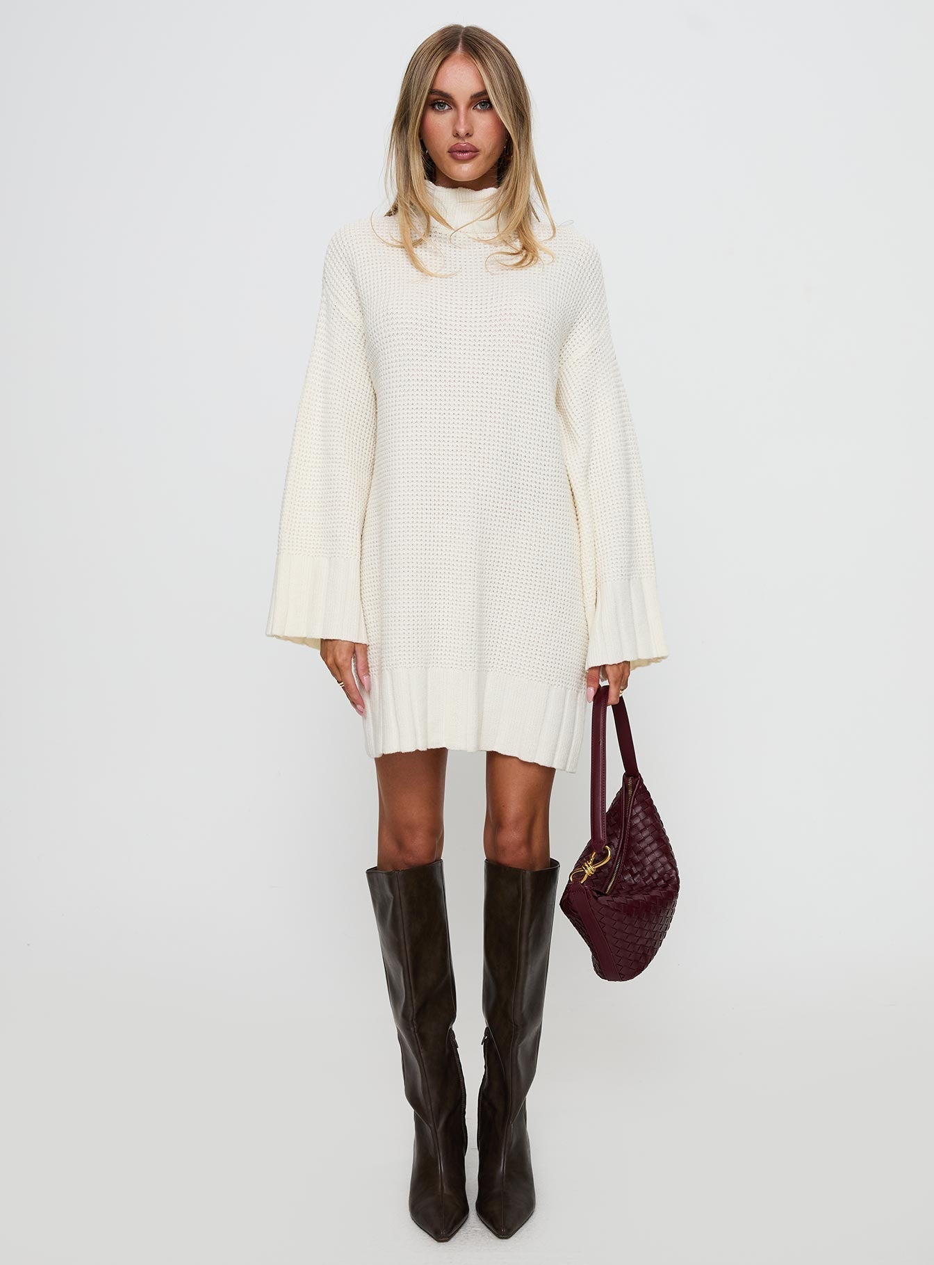 Tarin Knit Mini Dress Cream