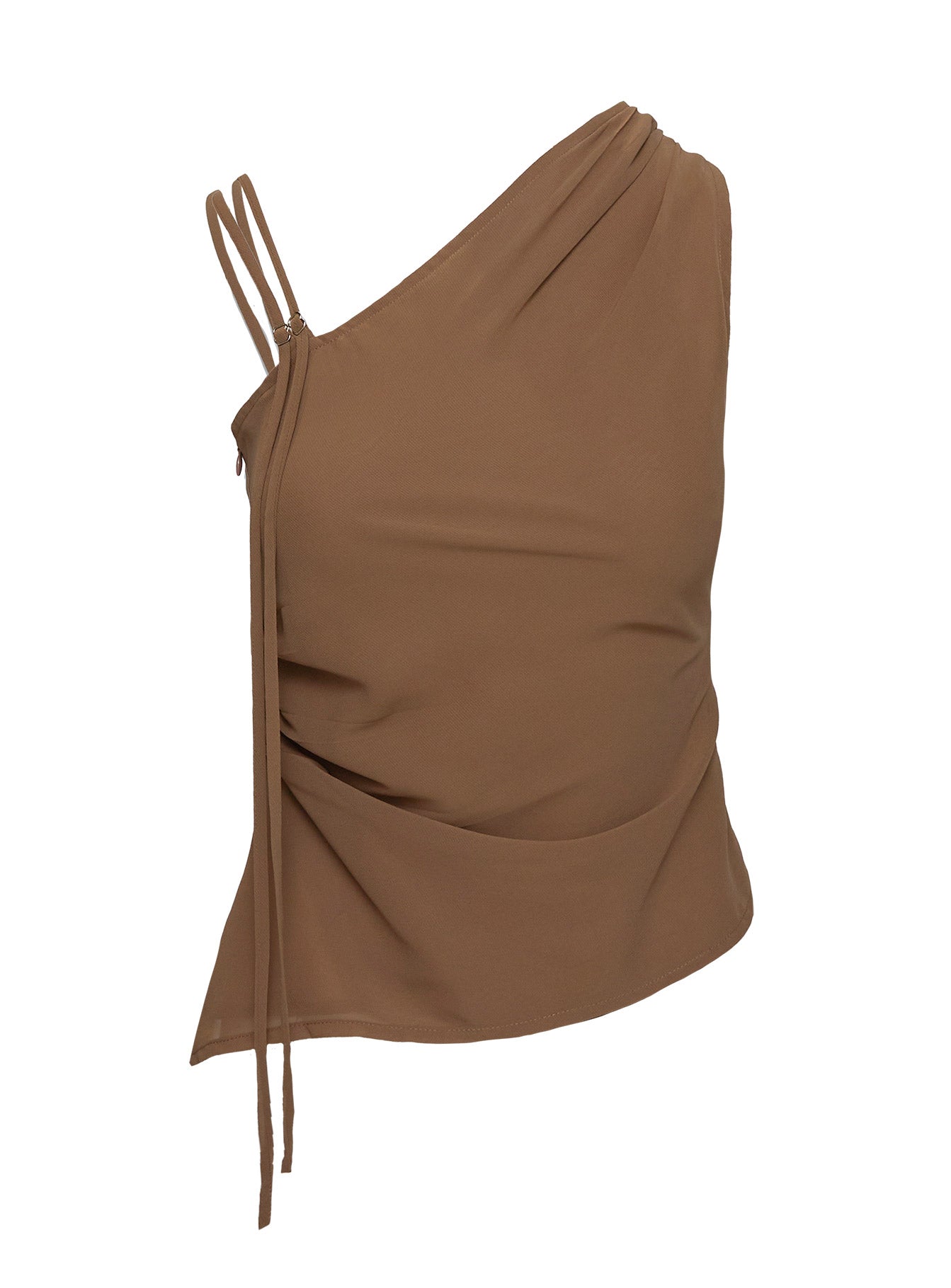 Smash Hit One Shoulder Top Brown
