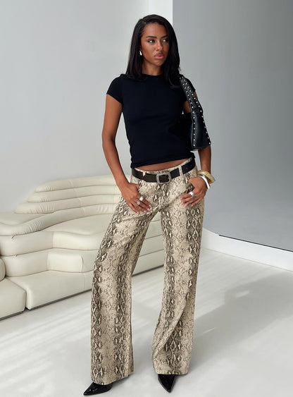 Serpentina Low Rise Straight Leg Jeans Snake