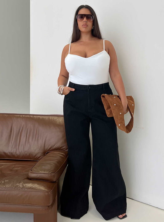 Goldie High Wide Jean True Black Curve