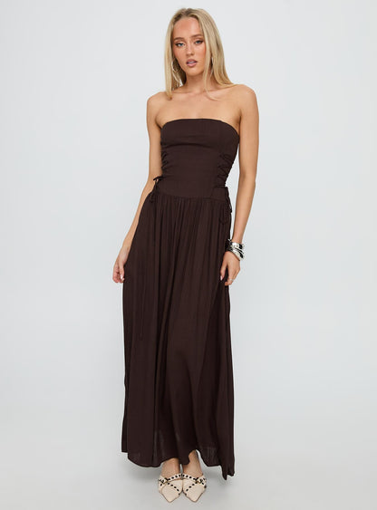 So Far So Good Maxi Dress Chocolate