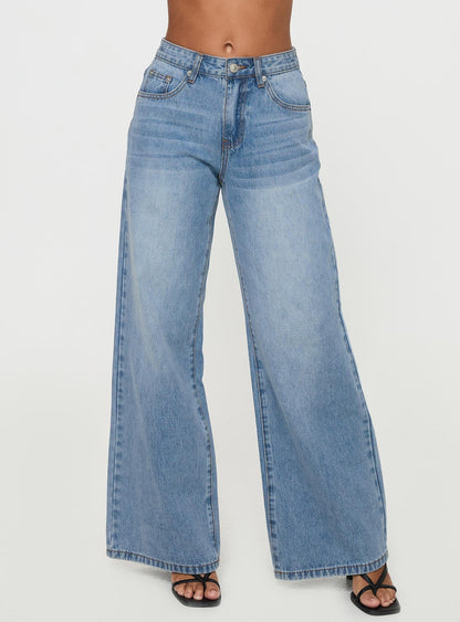 Colemane Mid Rise Denim Jeans Angel Blue Petite