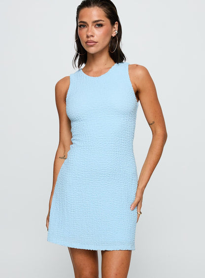Corallie Textured Mini Dress Blue