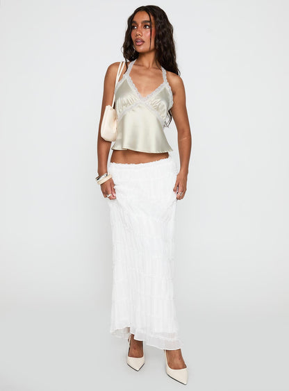 Estefania Maxi Skirt White