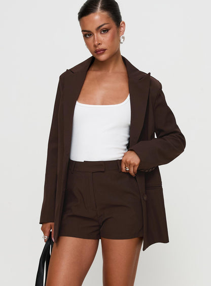 Ellerie Tailored Shorts Chocolate