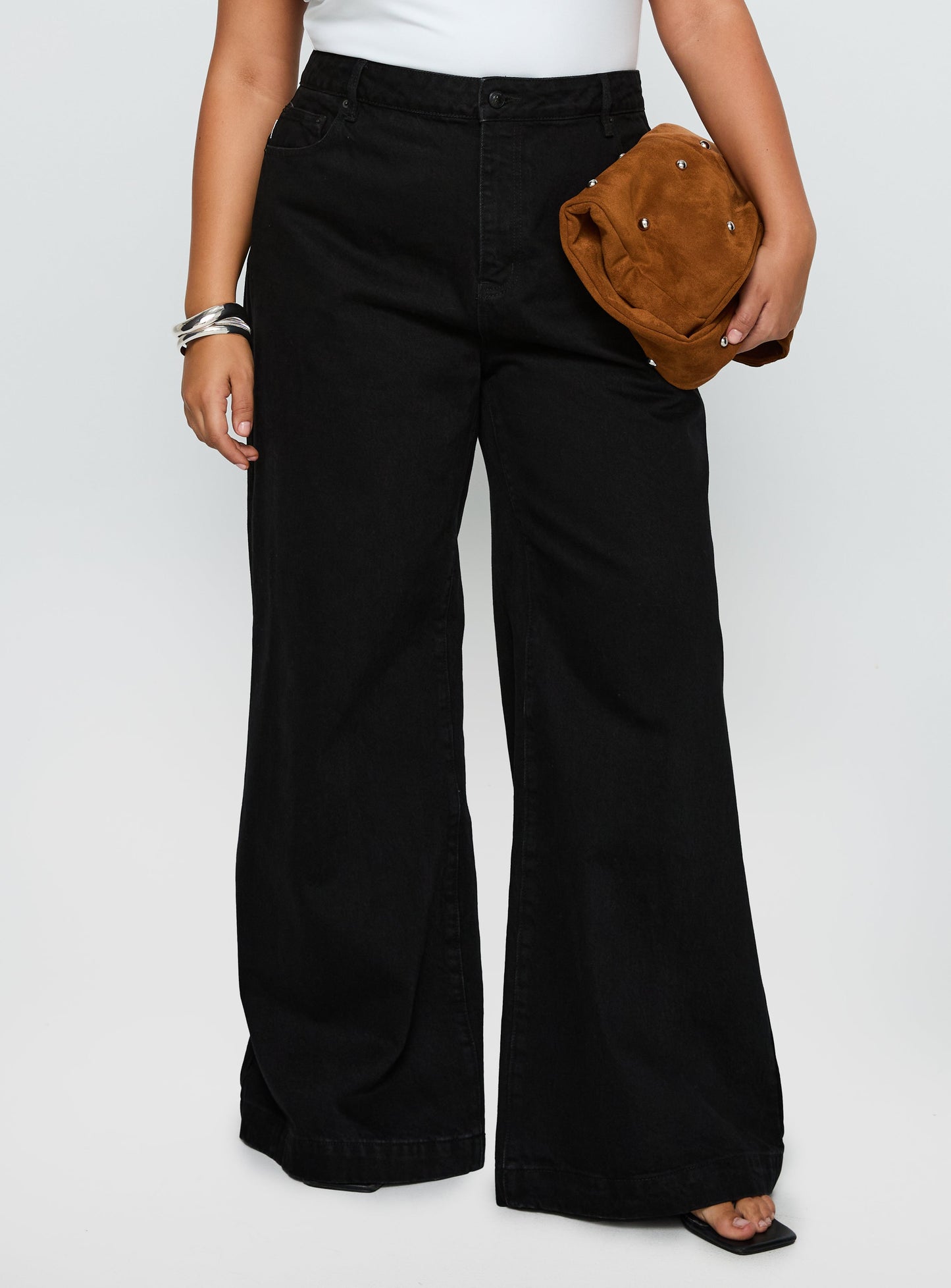 Goldie High Wide Jean True Black Curve