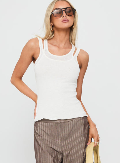 Ceyla Layered Tank White