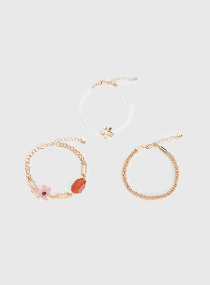 Bleeker Flower Bracelet Pack Gold
