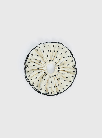 Greatest Gift Scrunchie White Polka