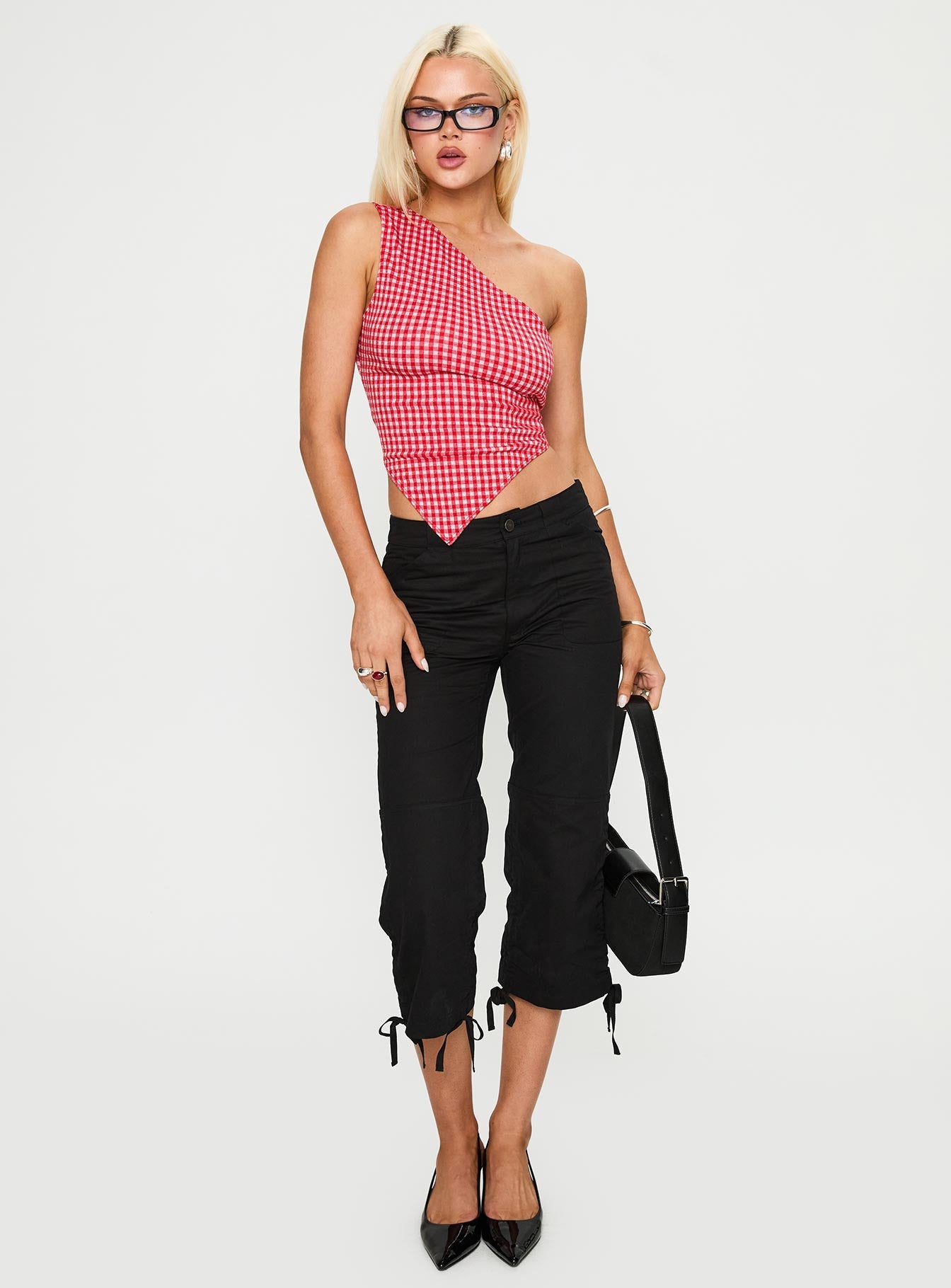 Sunday Sunrise Tie Back Top Red Check