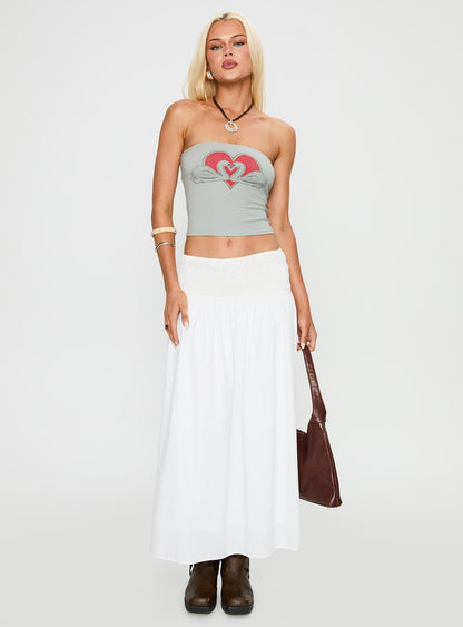Swan Song Strapless Top Blue / Grey