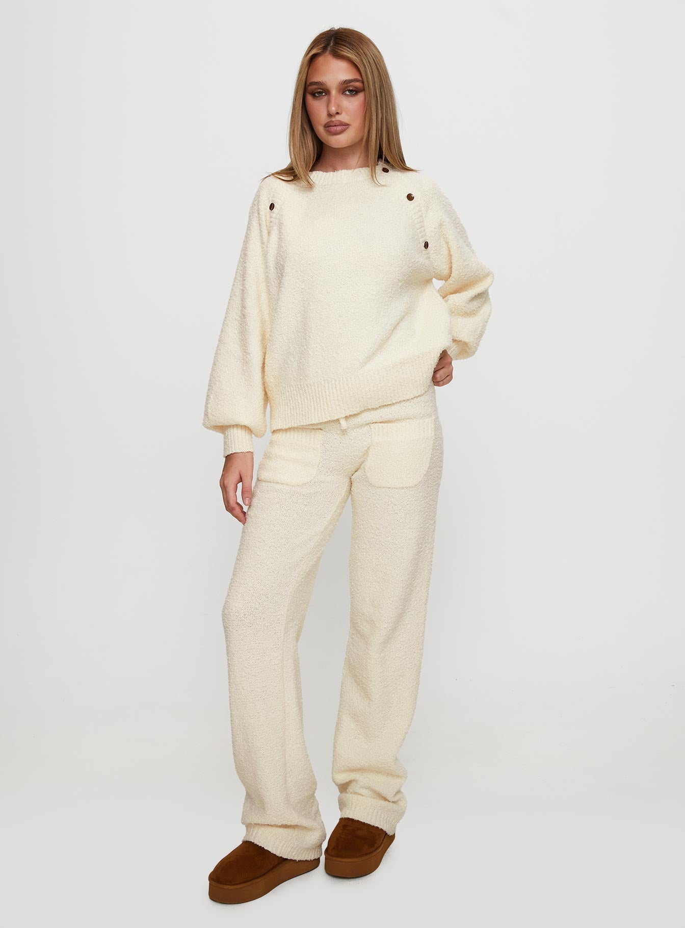 Susi Fluffy Knit Sweater Ivory