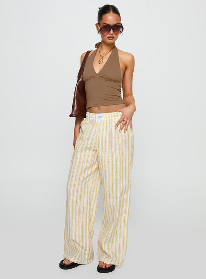 Beach House Pants Yellow Stripe