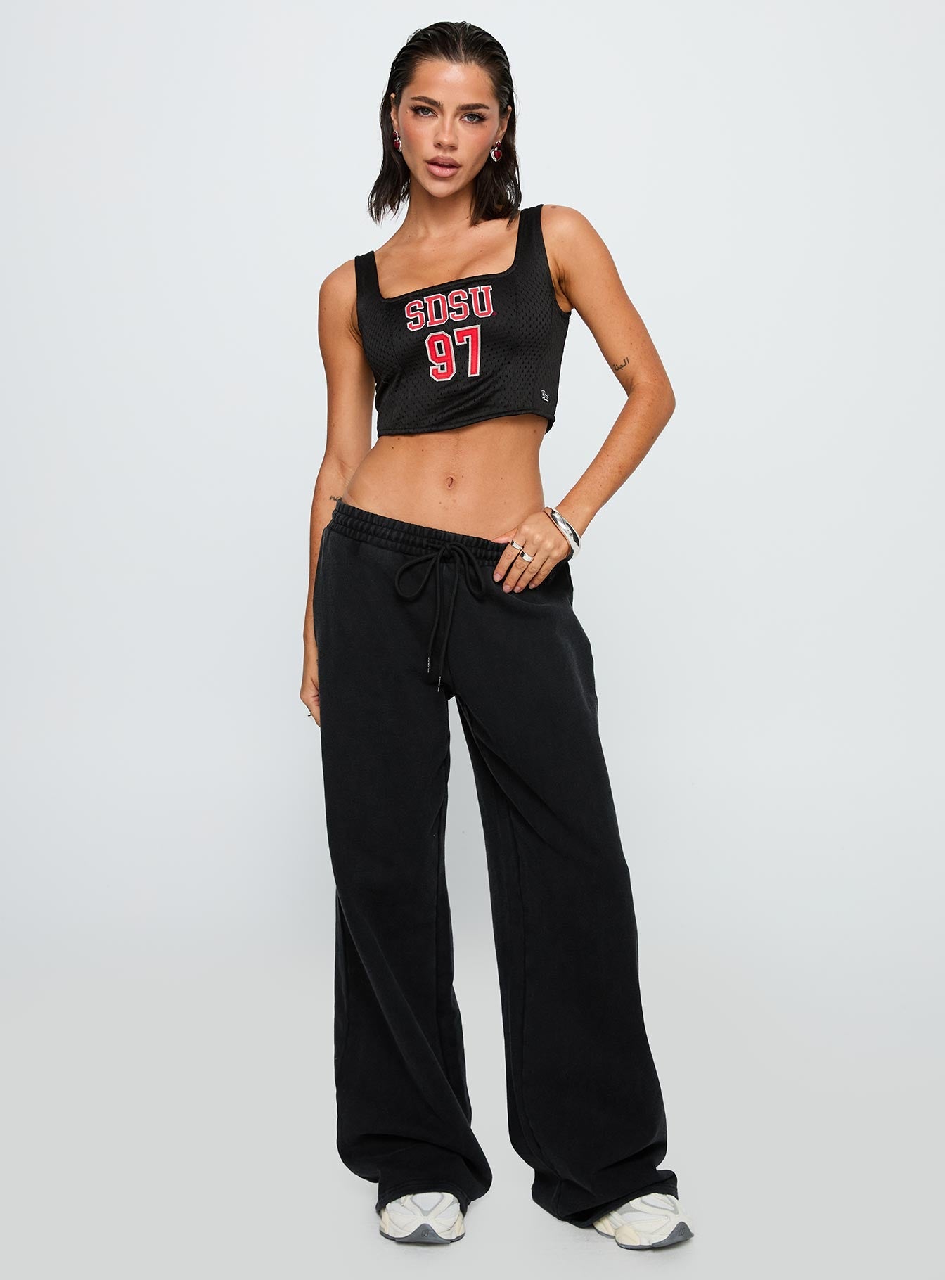 SDSU Jersey Corset Top Black