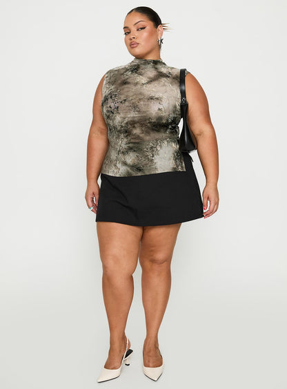 Nights All Alone High Neck Top Multi Curve