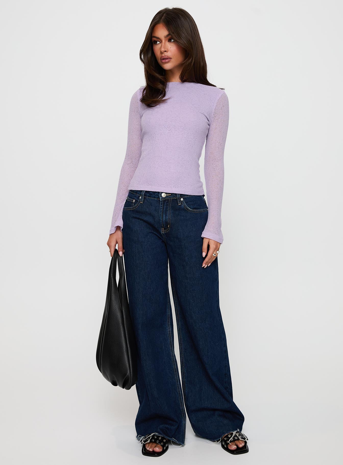 See You Soon Long Sleeve Top Purple