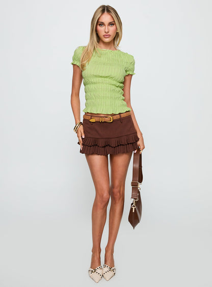 Romelle Shirred Top Lime