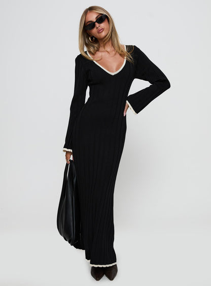 Claira Long Sleeve Maxi Dress Black