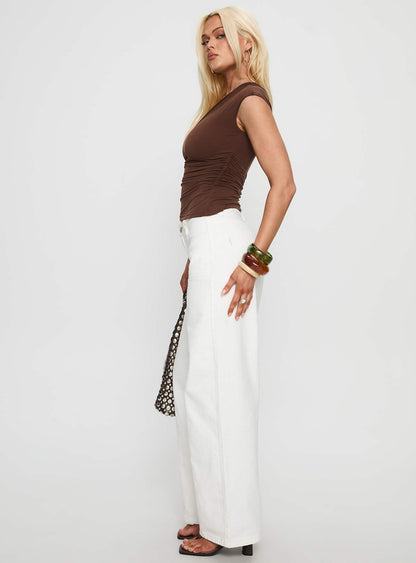 Taji Wide Leg Jeans White