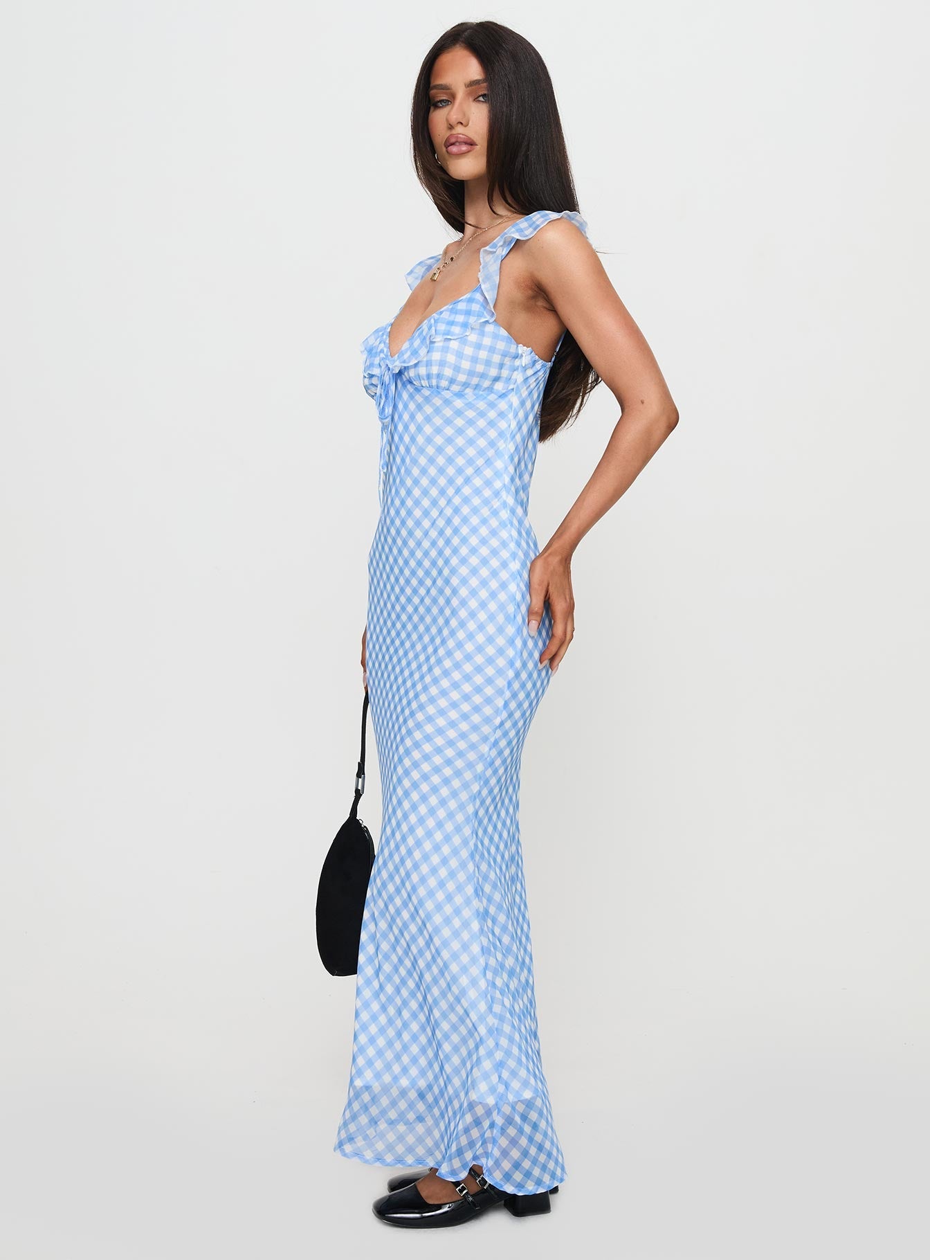 Brigette Maxi Dress Blue Gingham