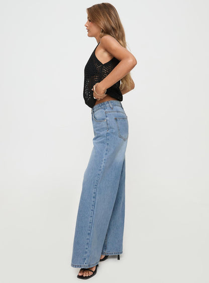 Colemane Mid Rise Denim Jeans Angel Blue Petite