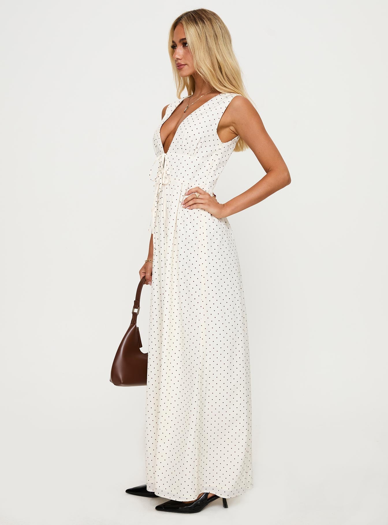 Pokey Maxi Dress Cream / Polka Dot