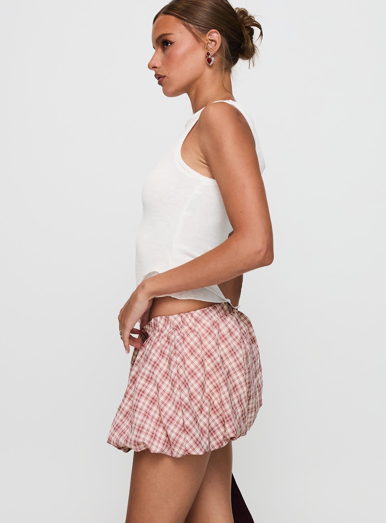 Cydnee Bubble Hem Mini Skort Red Multi