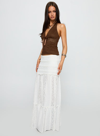 Emanuella Lace Maxi Skirt White
