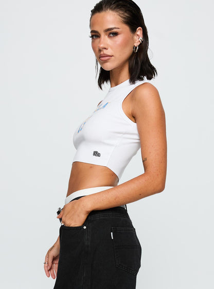 UCLA Cutoff Tank Top White