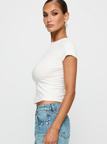 We Could Go Lace Detail Top White