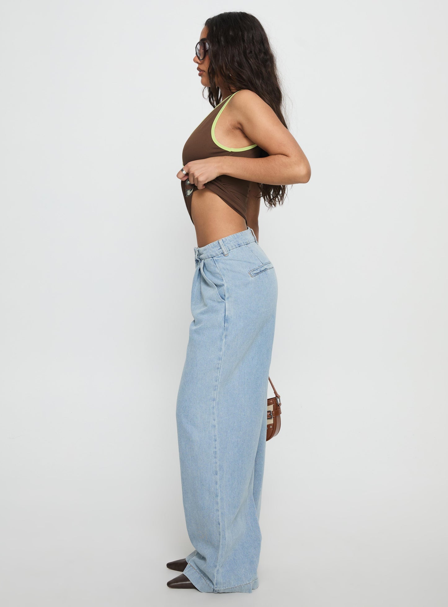 Siloh Wide Leg Denim Jeans Blue